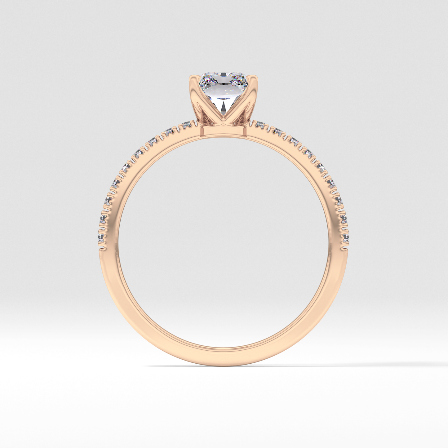 Radiant Pave Lab Grown Diamond Engagement Ring