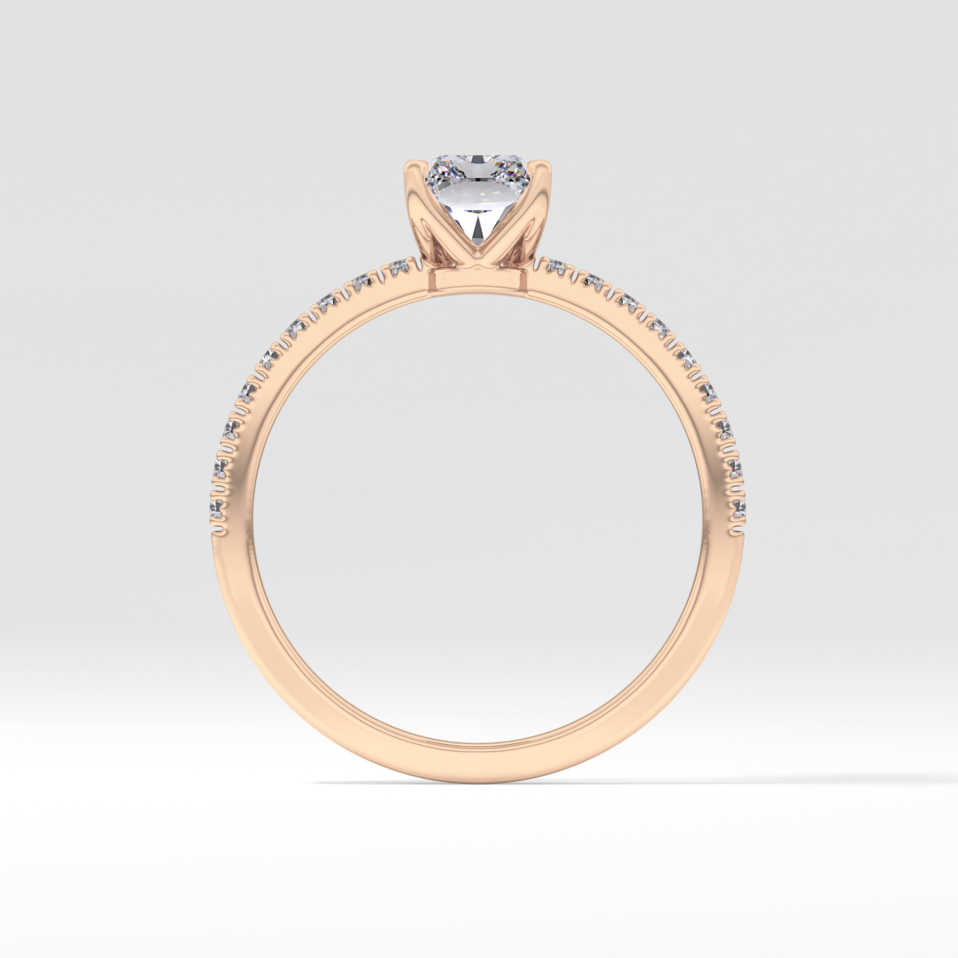 Radiant Pave Lab Grown Diamond Engagement Ring
