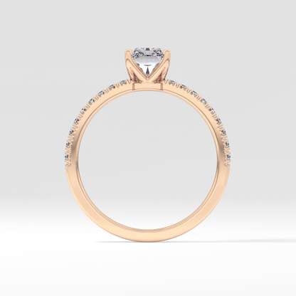 Radiant Pave Lab Grown Diamond Engagement Ring