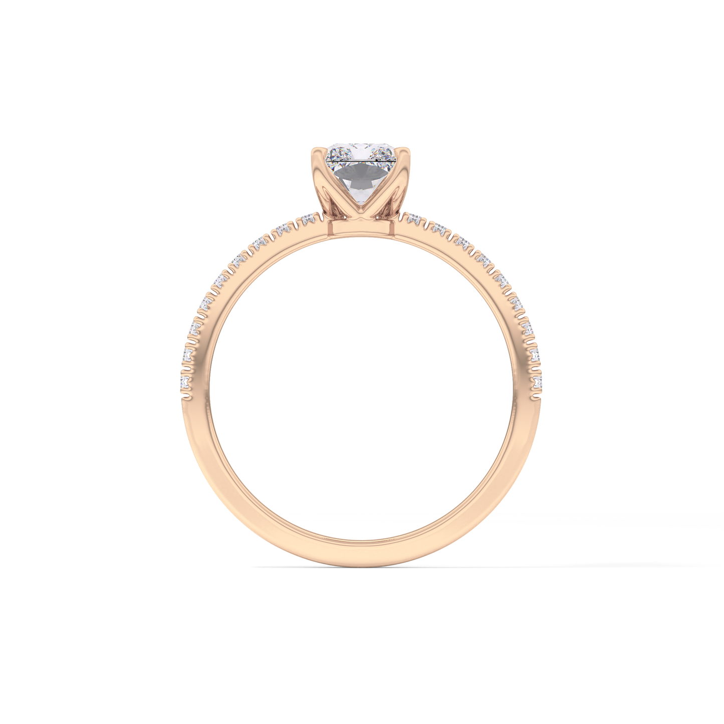 Radiant Pave Lab Grown Diamond Engagement Ring