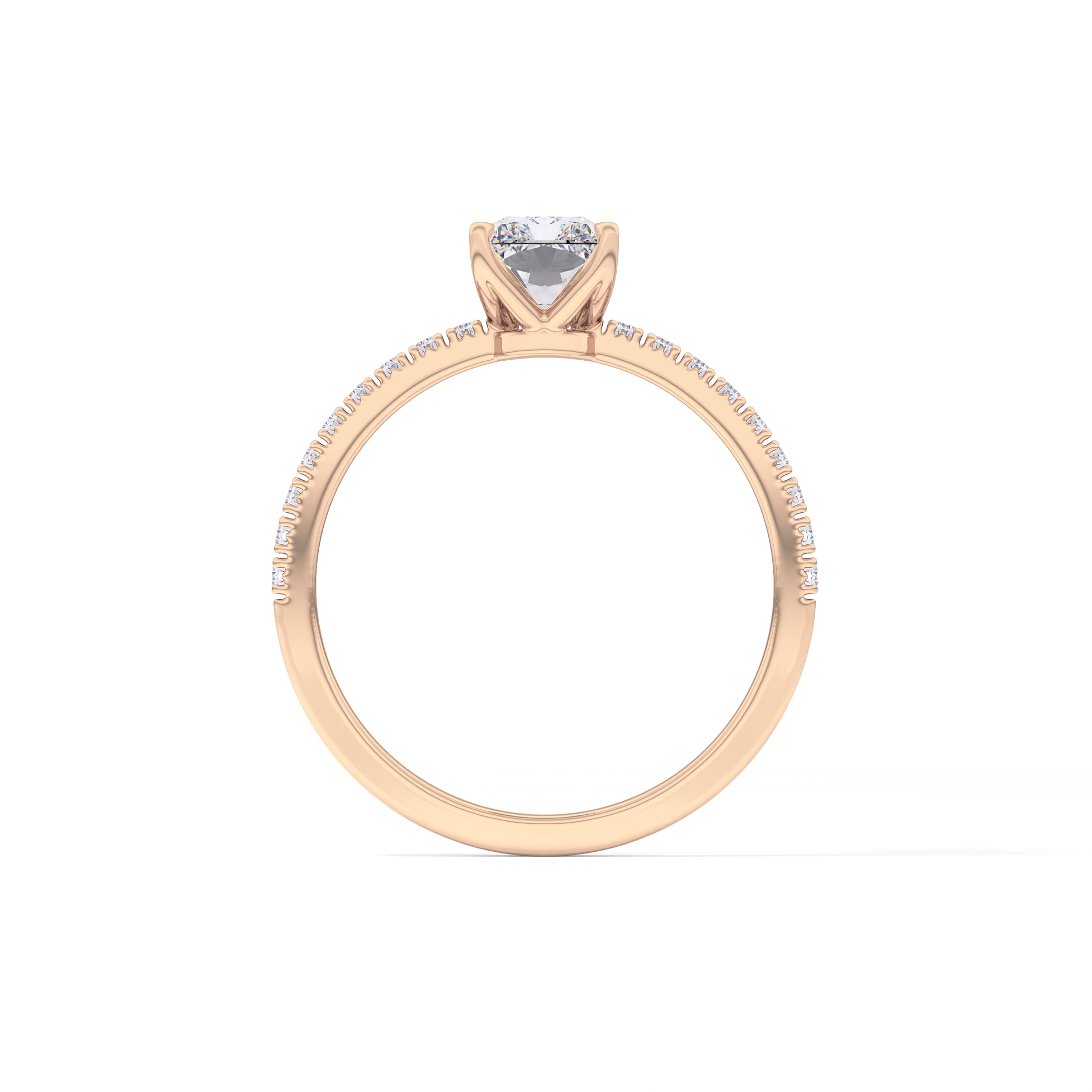 Radiant Pave Lab Grown Diamond Engagement Ring