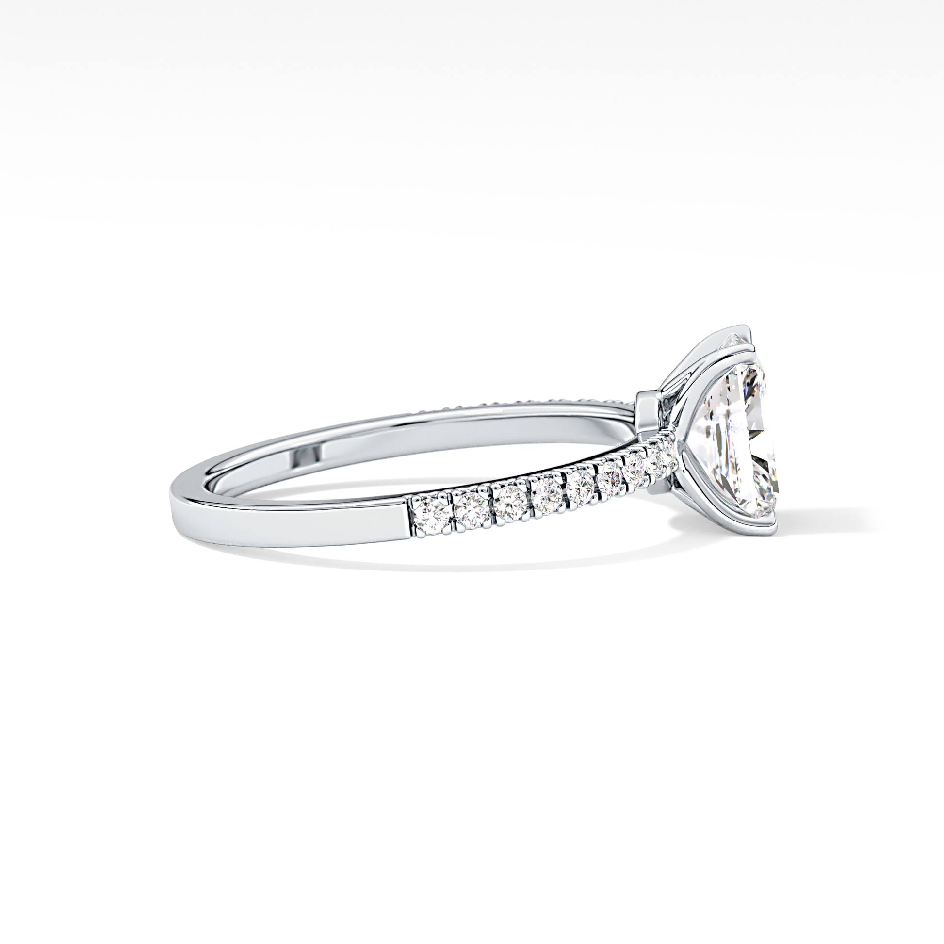 Radiant Pave Lab Grown Diamond Engagement Ring