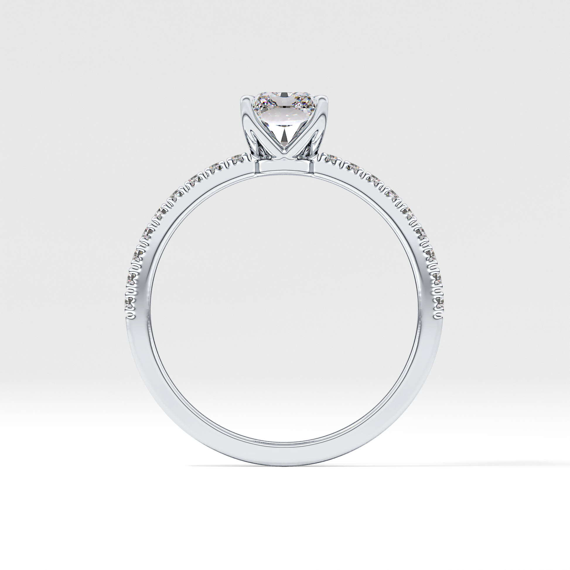 Radiant Pave Lab Grown Diamond Engagement Ring