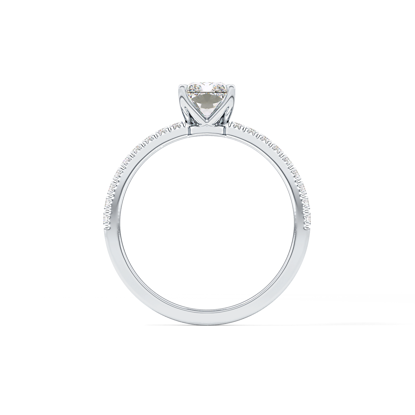 Radiant Pave Lab Grown Diamond Engagement Ring