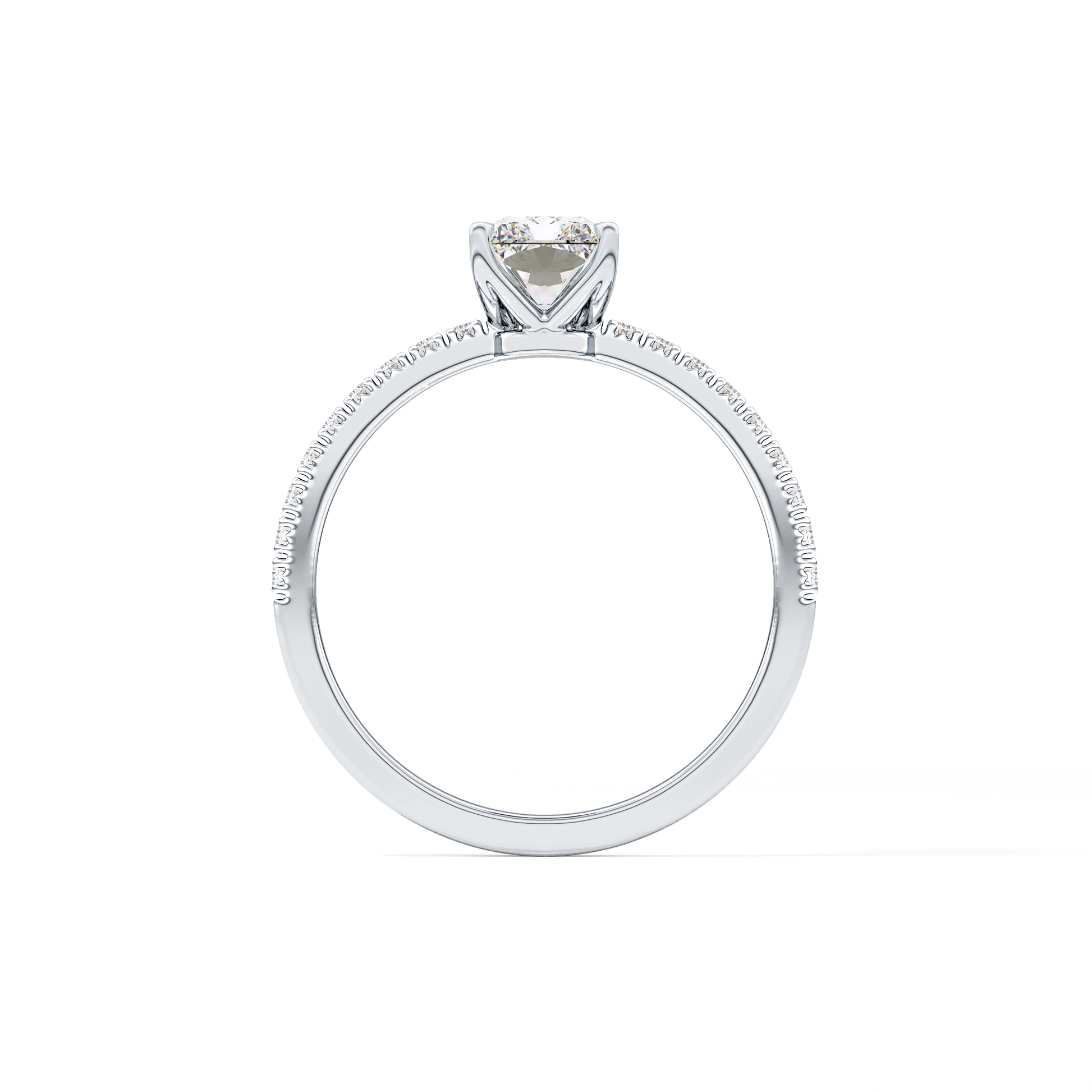 Radiant Pave Lab Grown Diamond Engagement Ring