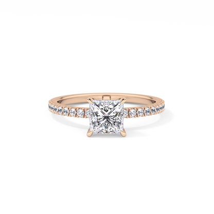 Princess Pave Lab Grown Diamond Engagement Ring