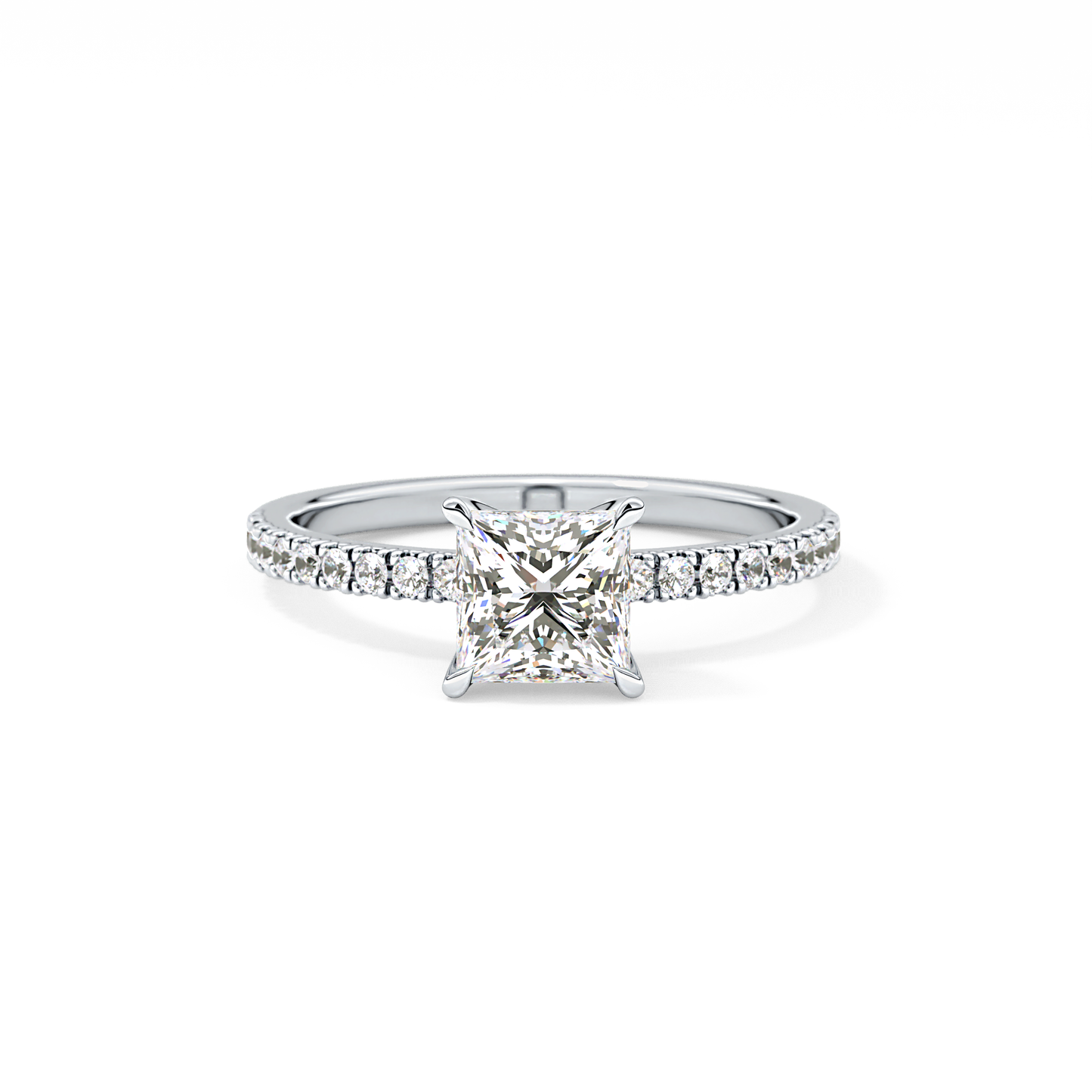 Princess Pave Lab Grown Diamond Engagement Ring