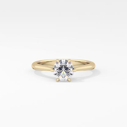 Round Solitaire Lab Grown Diamond Engagement Ring
