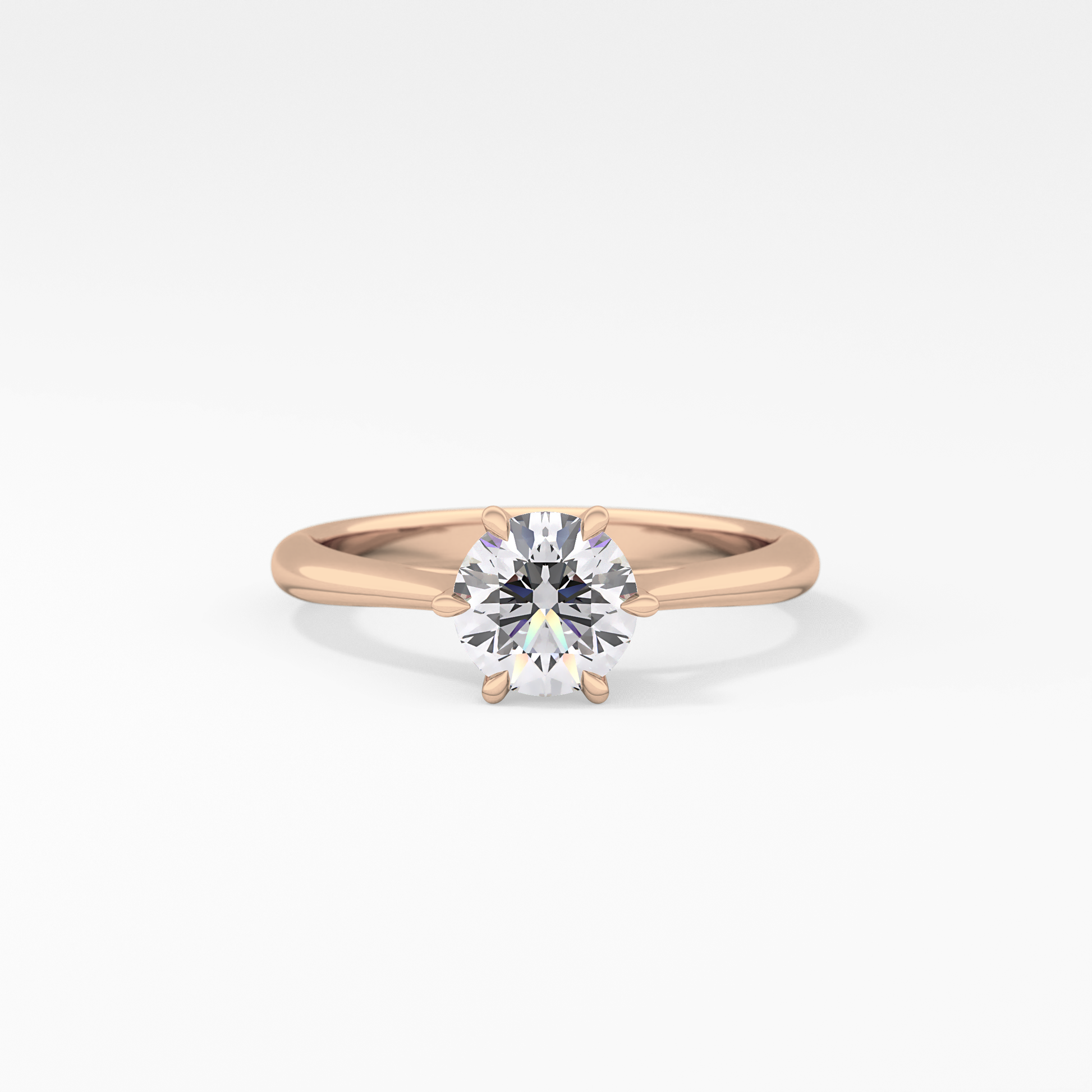 Round Solitaire Lab Grown Diamond Engagement Ring