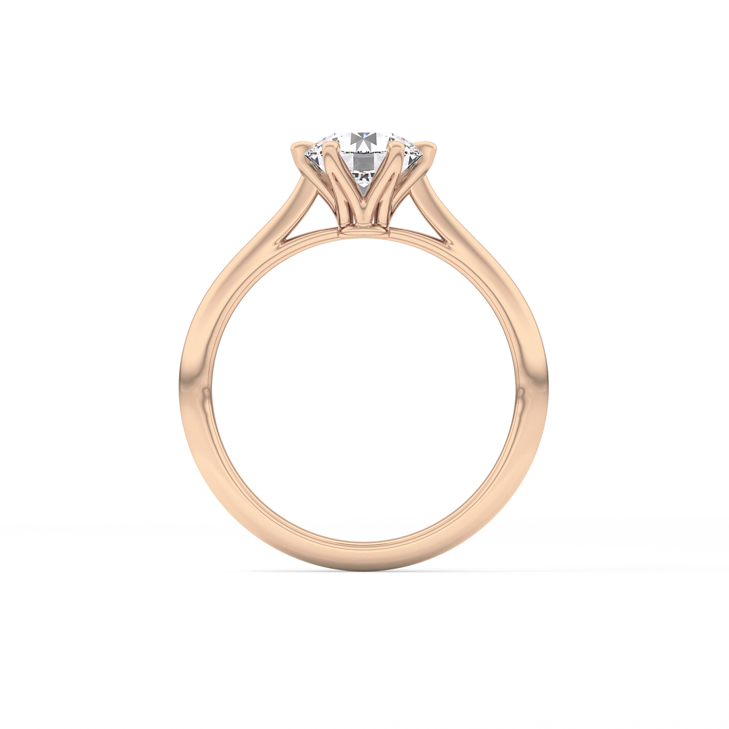 Round Solitaire Lab Grown Diamond Engagement Ring