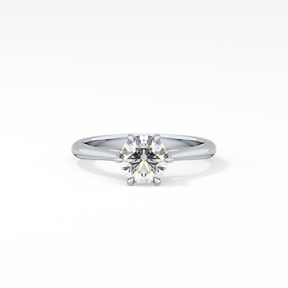 Round Solitaire Lab Grown Diamond Engagement Ring