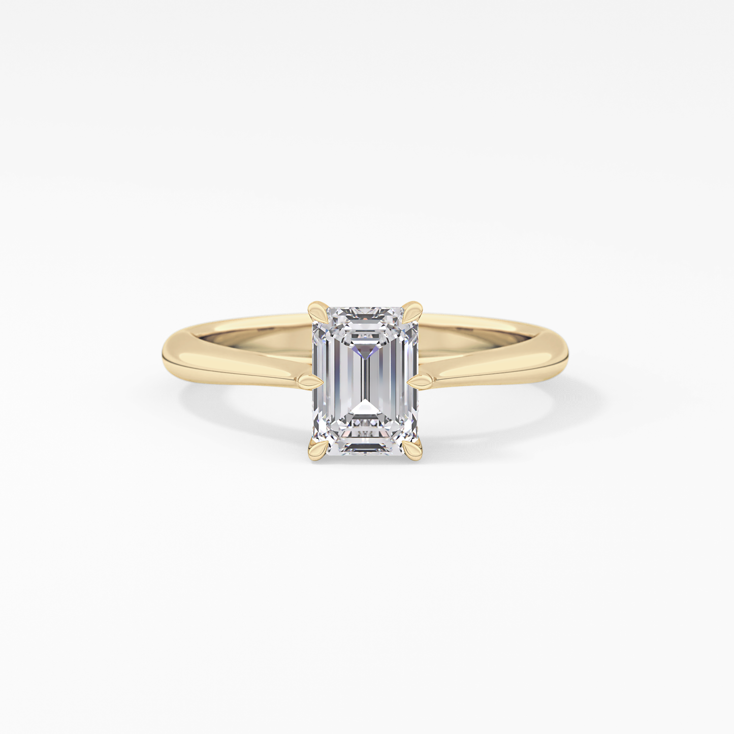 Emerald Solitaire Lab Grown Diamond Engagement Ring