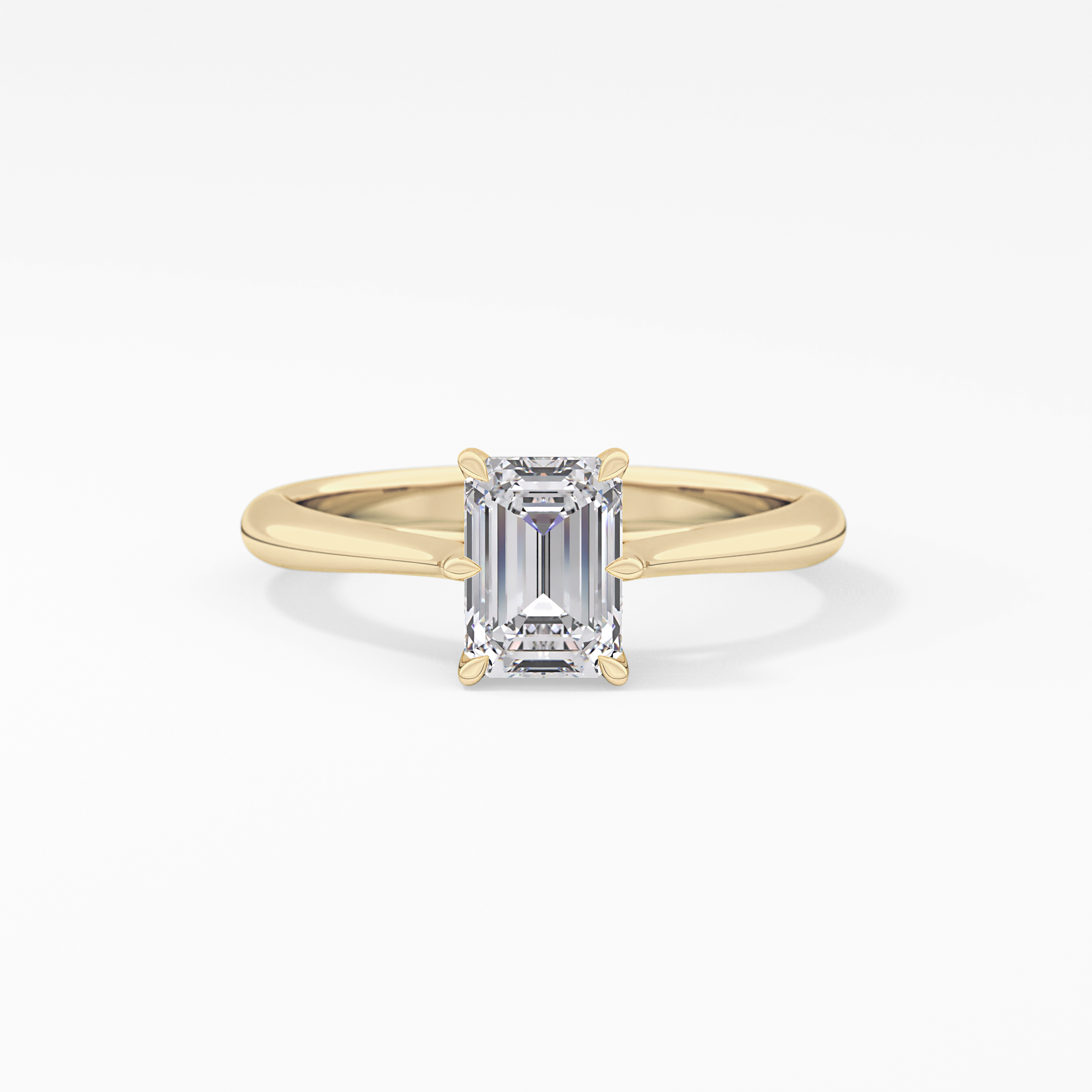 Emerald Solitaire Lab Grown Diamond Engagement Ring