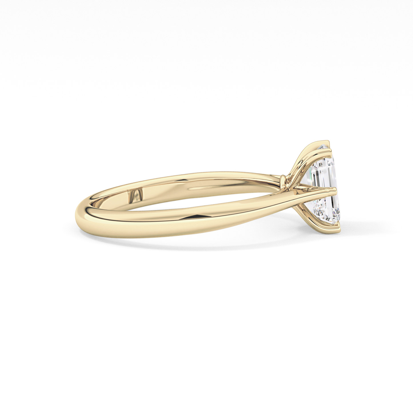 Emerald Solitaire Lab Grown Diamond Engagement Ring
