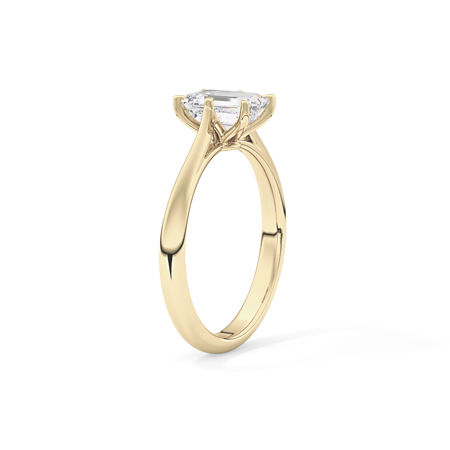 Emerald Solitaire Lab Grown Diamond Engagement Ring