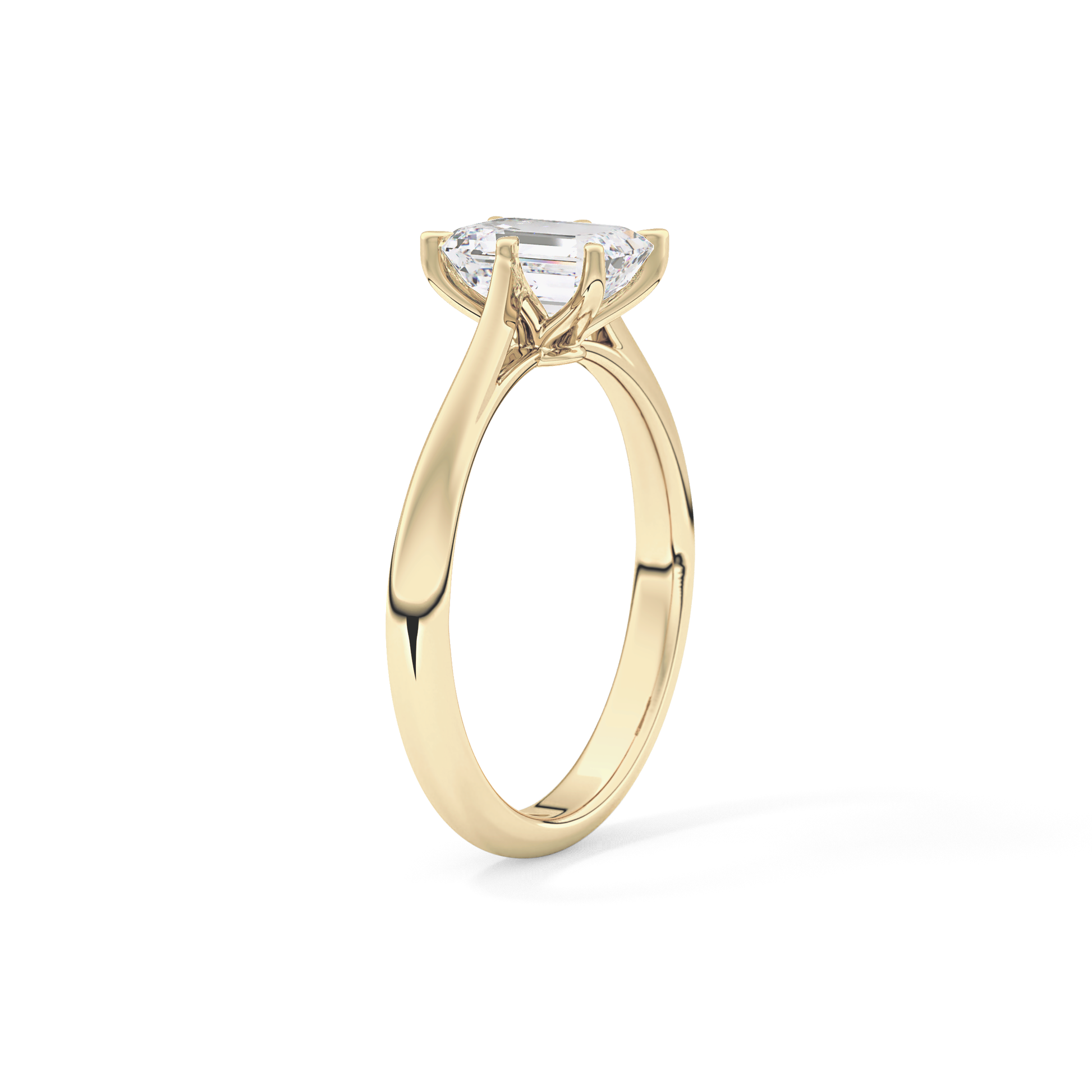 Emerald Solitaire Lab Grown Diamond Engagement Ring