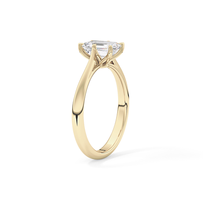 Emerald Solitaire Lab Grown Diamond Engagement Ring