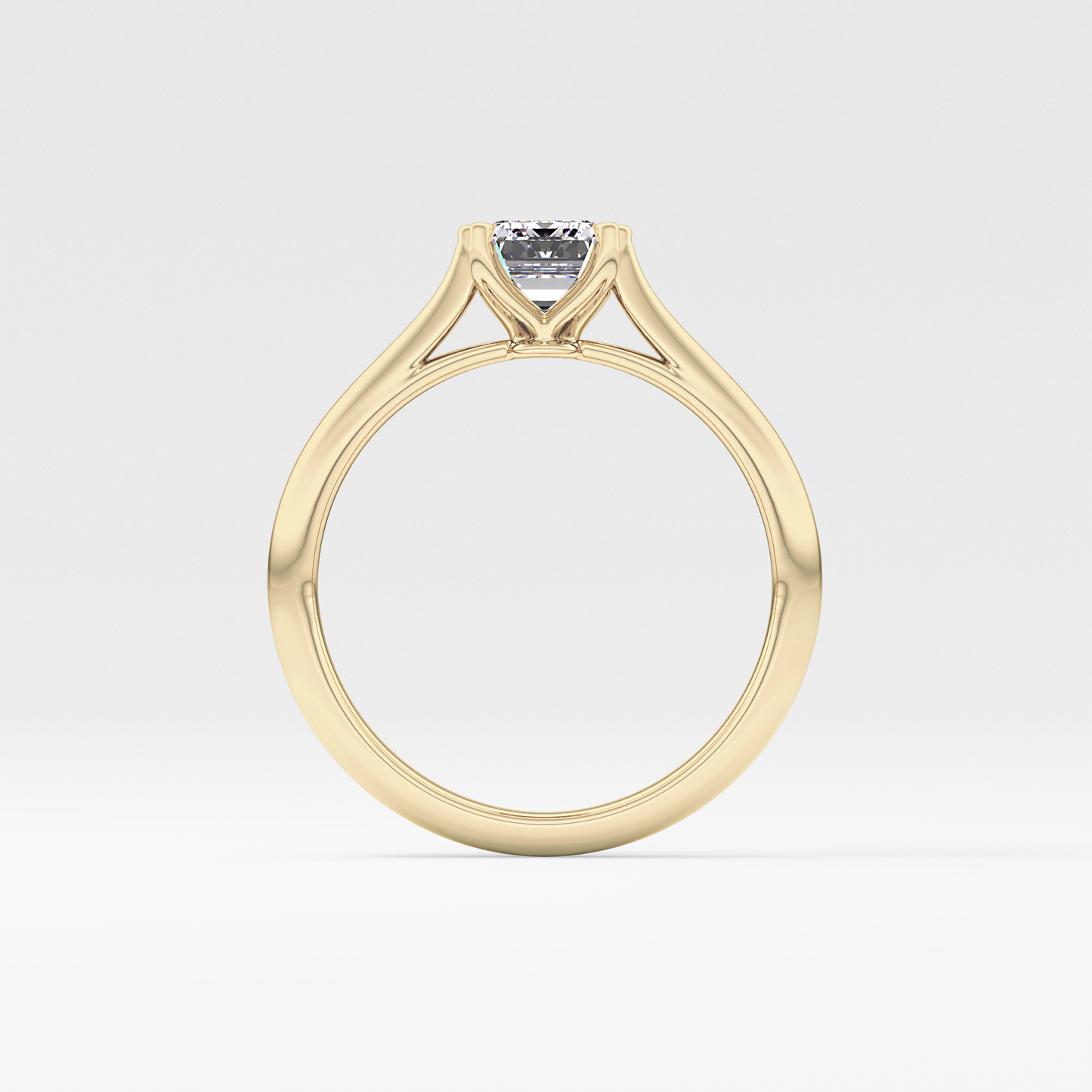 Emerald Solitaire Lab Grown Diamond Engagement Ring