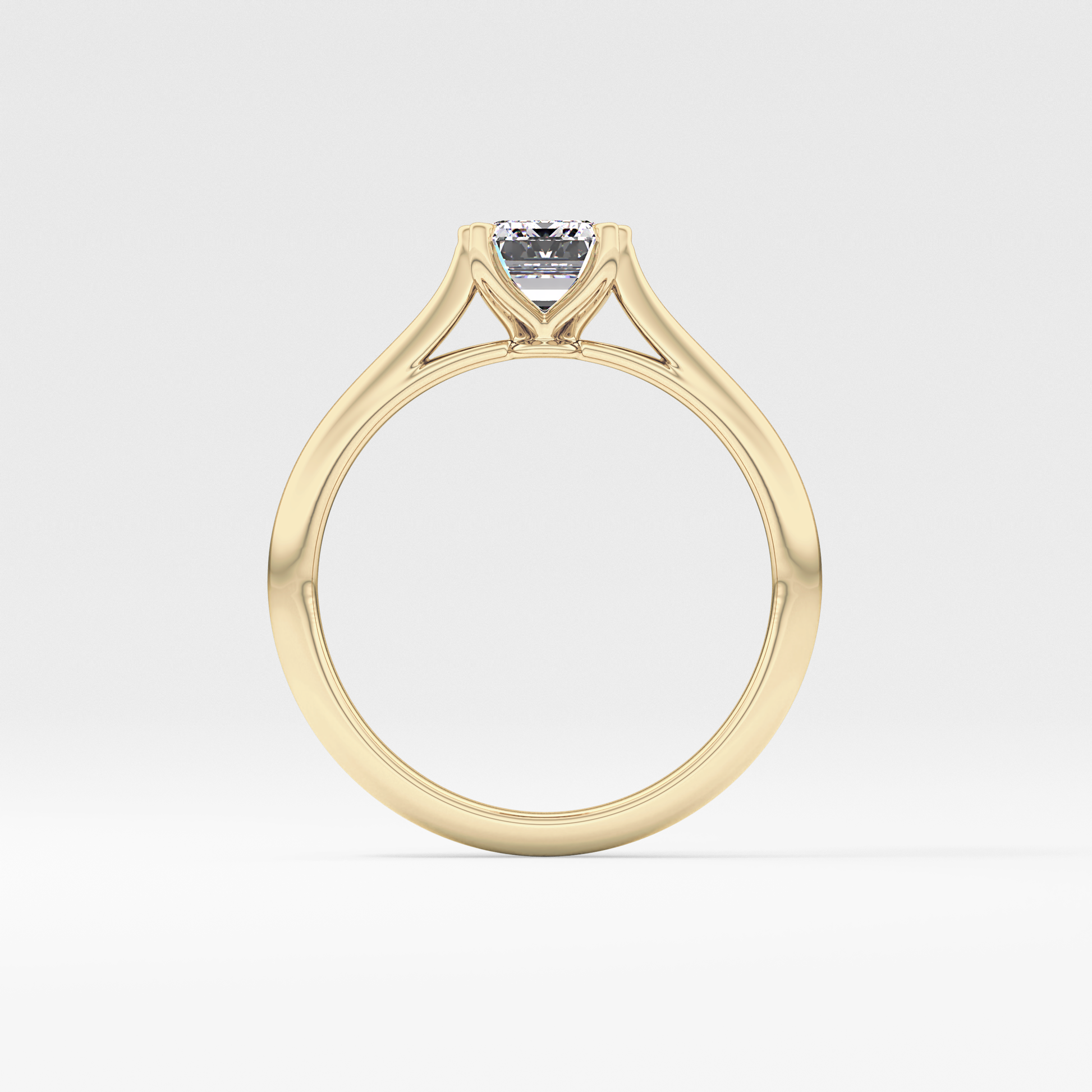 Emerald Solitaire Lab Grown Diamond Engagement Ring