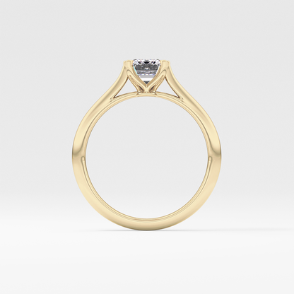 Emerald Solitaire Lab Grown Diamond Engagement Ring