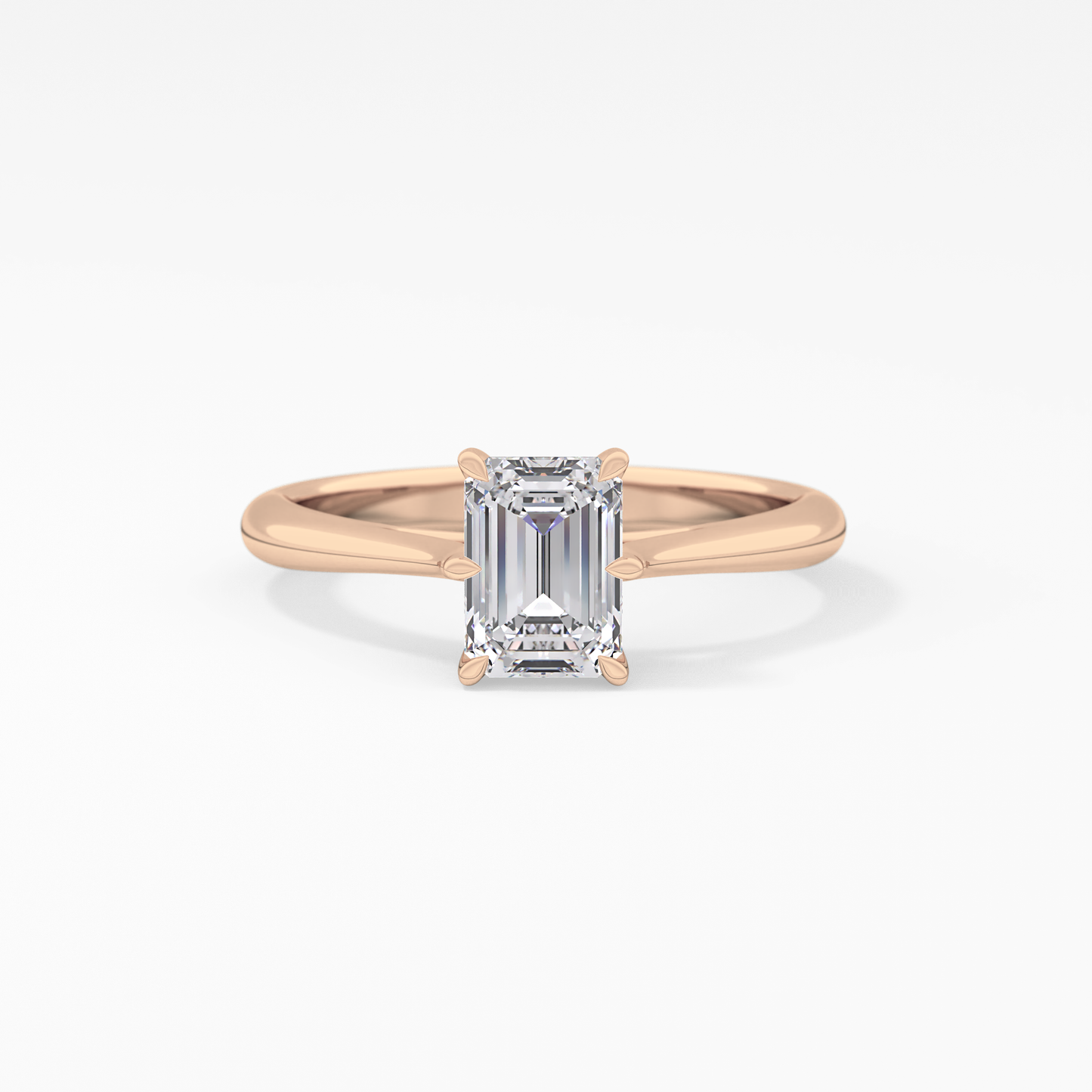 Emerald Solitaire Lab Grown Diamond Engagement Ring