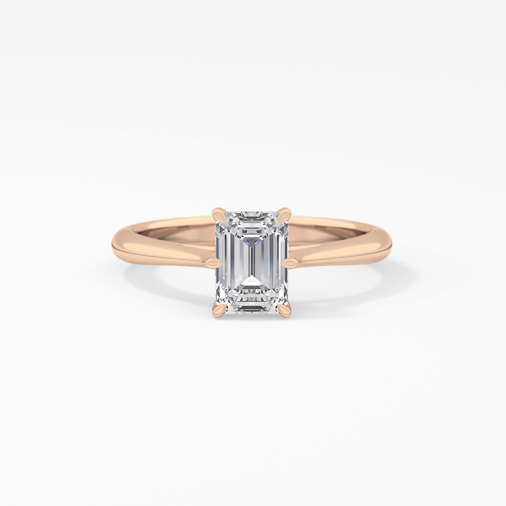 Emerald Solitaire Lab Grown Diamond Engagement Ring