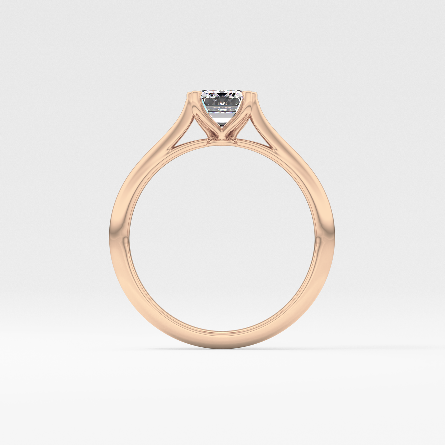 Emerald Solitaire Lab Grown Diamond Engagement Ring