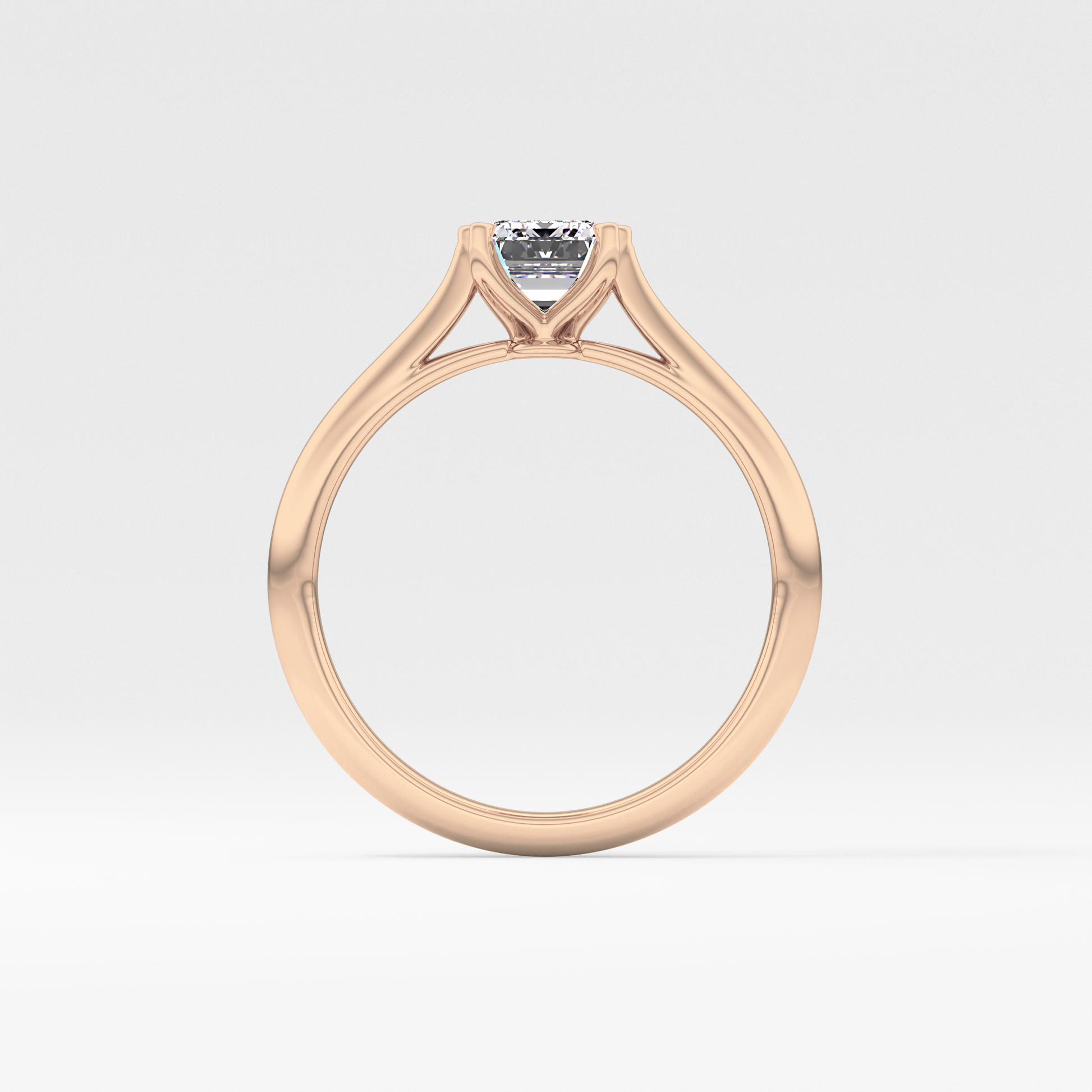 Emerald Solitaire Lab Grown Diamond Engagement Ring