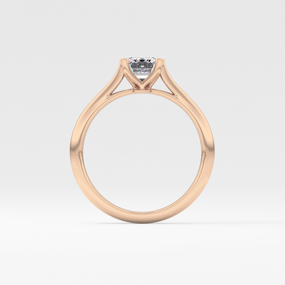 Emerald Solitaire Lab Grown Diamond Engagement Ring