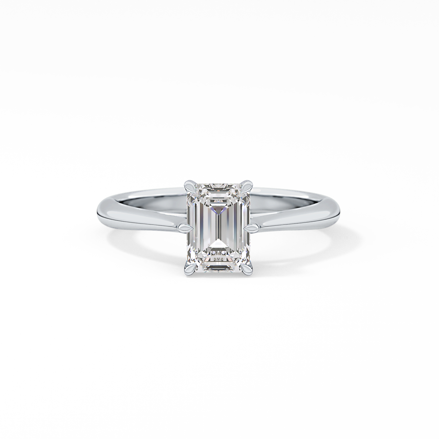 Emerald Solitaire Lab Grown Diamond Engagement Ring