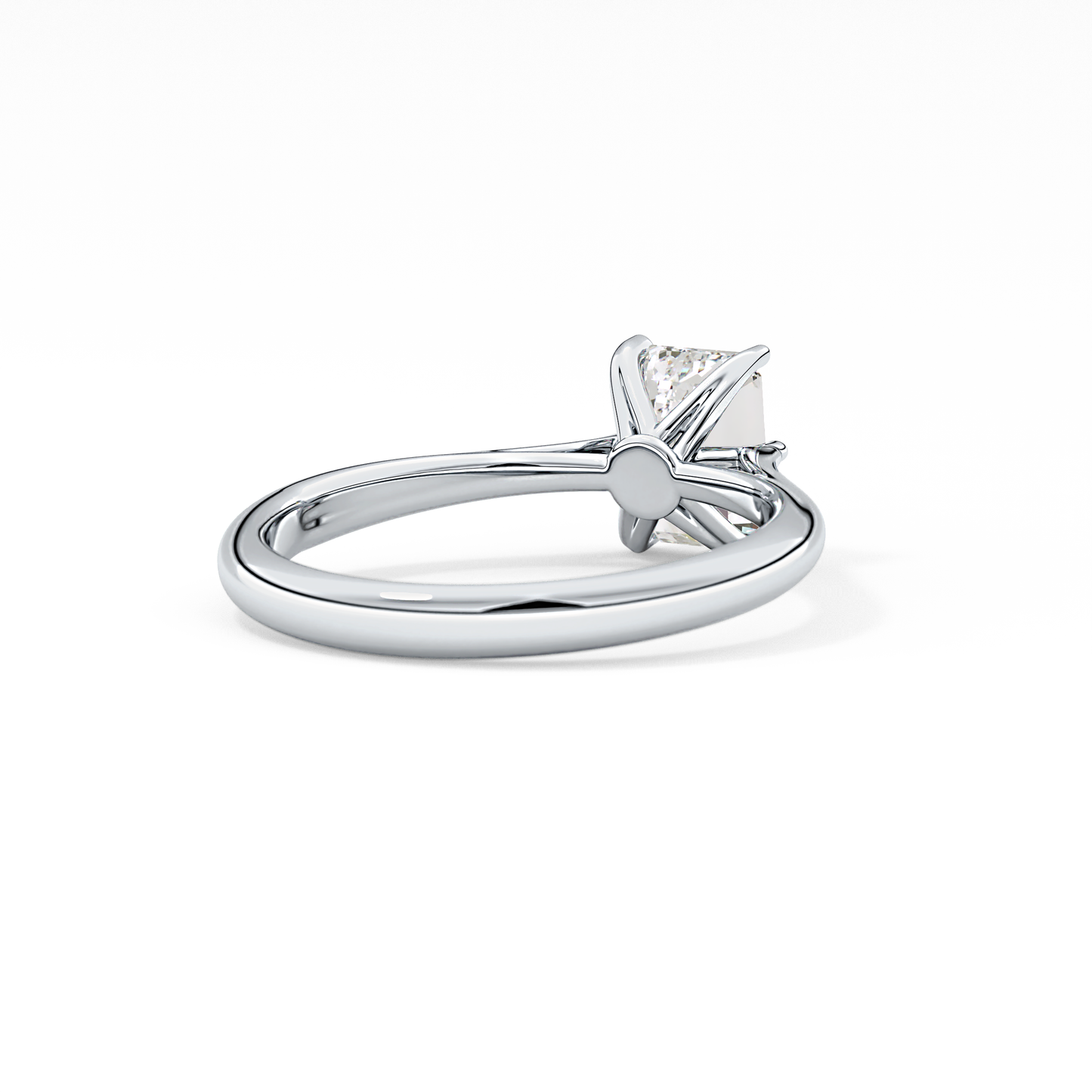 Emerald Solitaire Lab Grown Diamond Engagement Ring