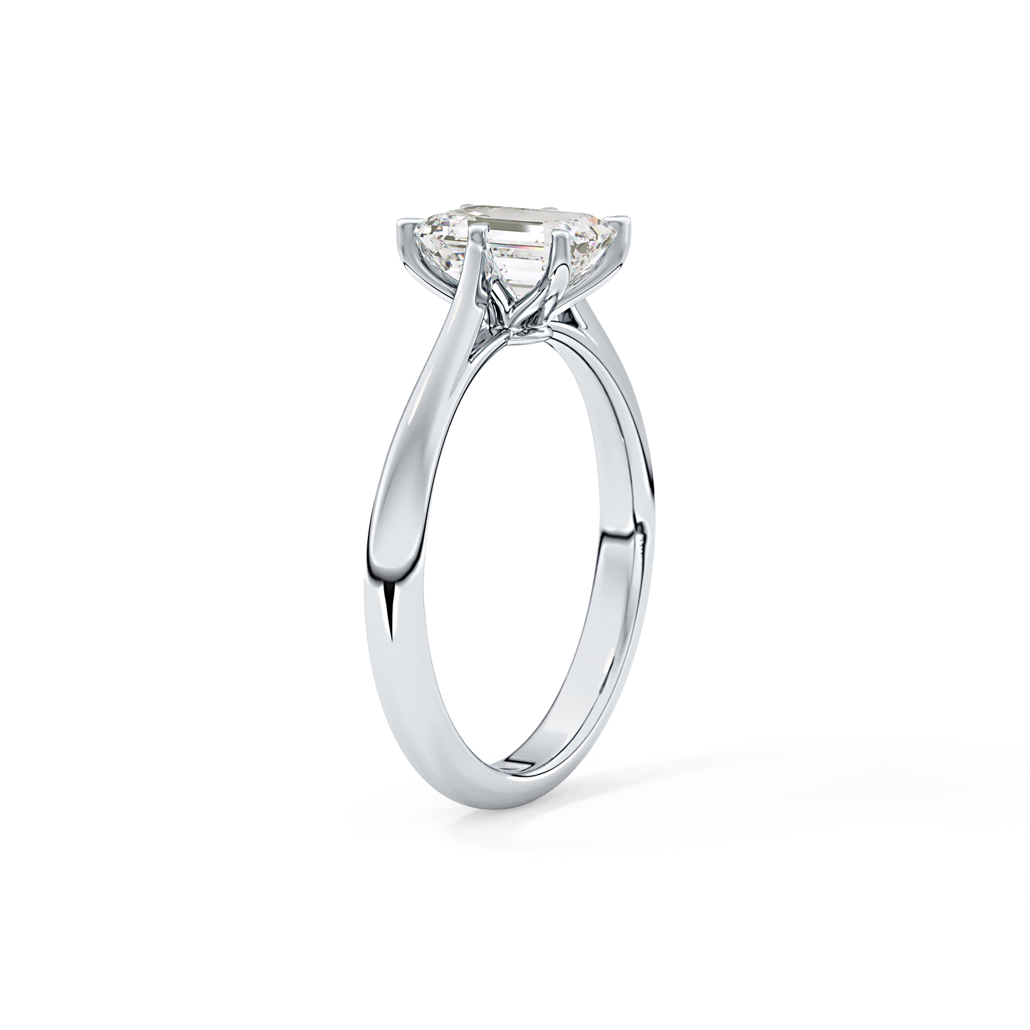 Emerald Solitaire Lab Grown Diamond Engagement Ring