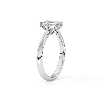 Emerald Solitaire Lab Grown Diamond Engagement Ring
