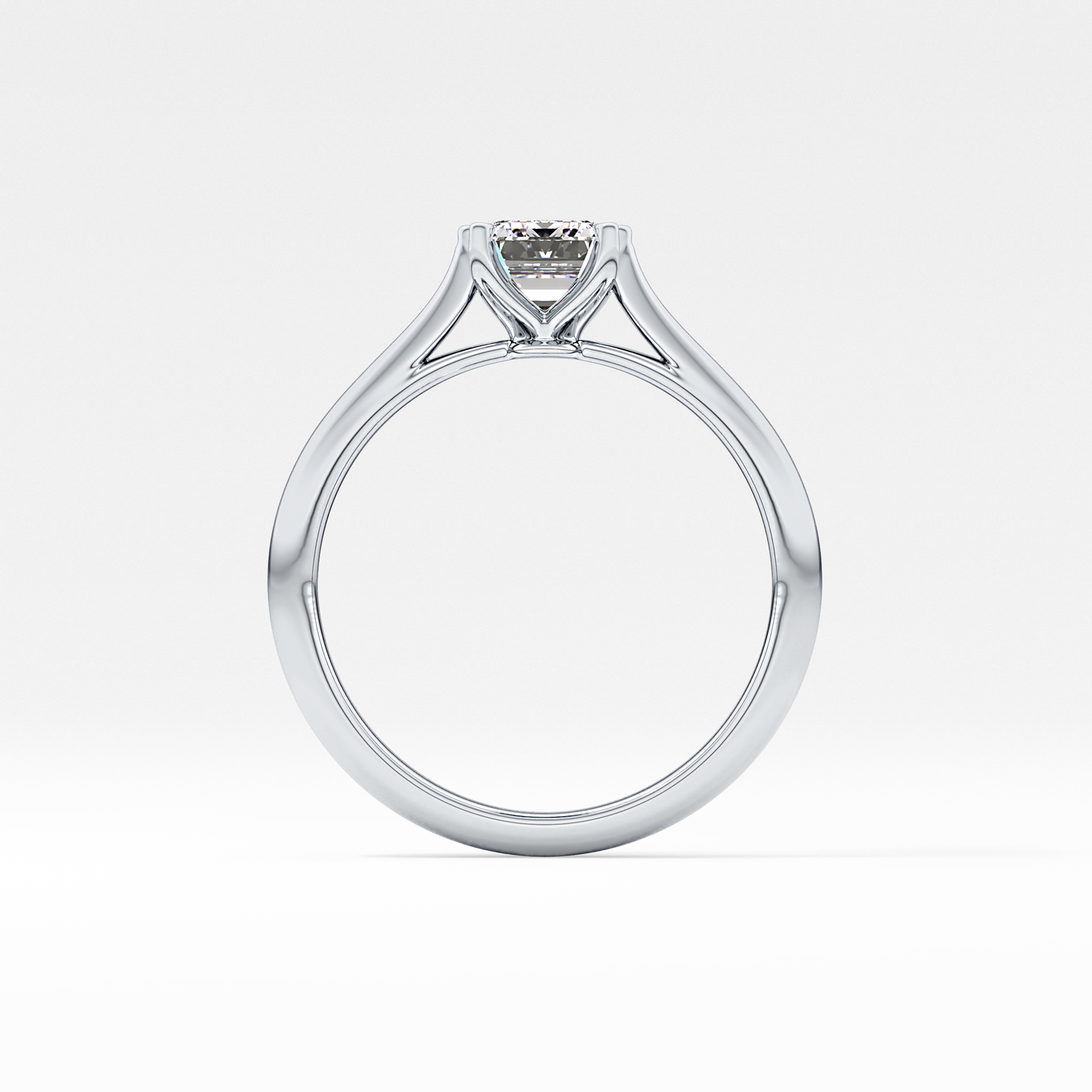 Emerald Solitaire Lab Grown Diamond Engagement Ring