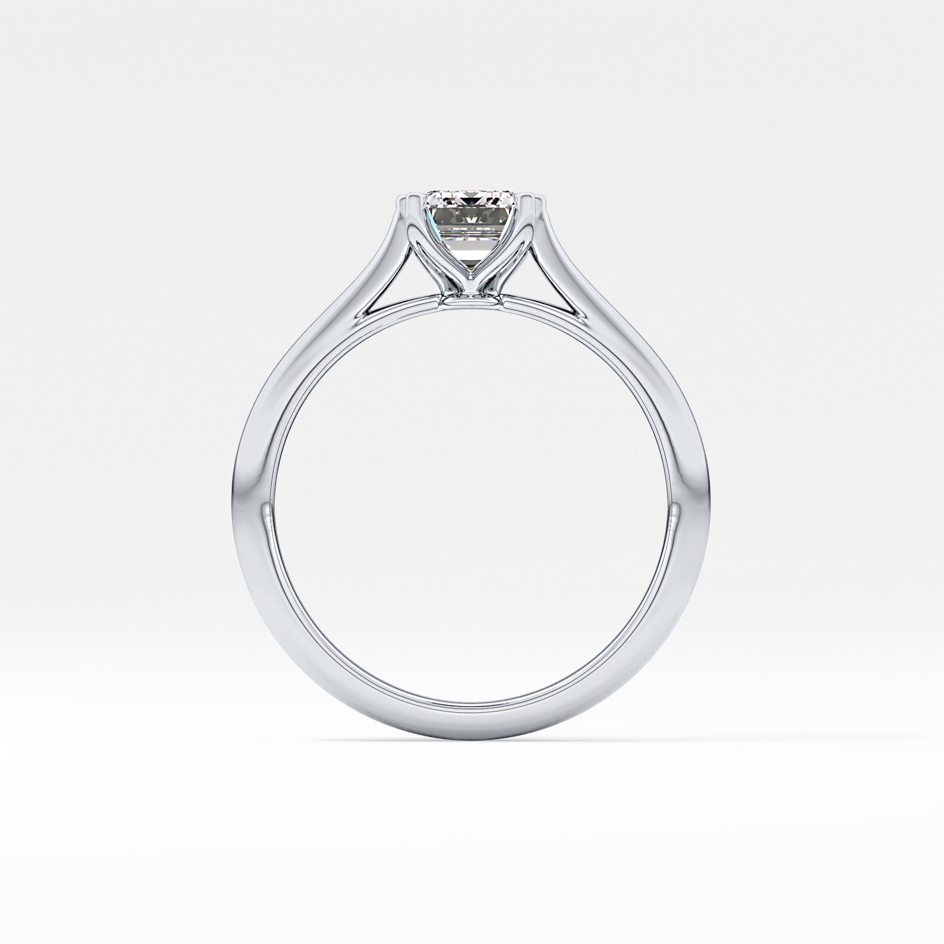 Emerald Solitaire Lab Grown Diamond Engagement Ring