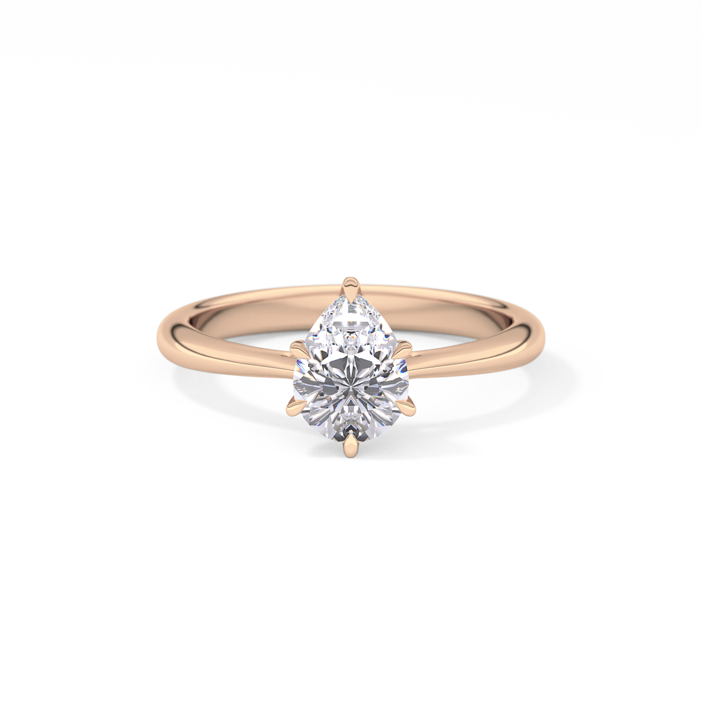 Pear Solitaire Lab Grown Diamond Engagement Ring