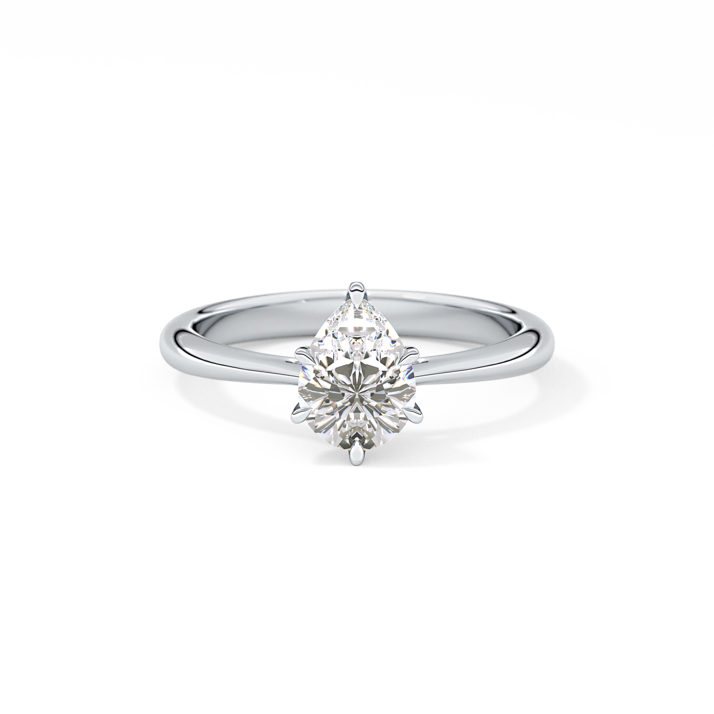 Pear Solitaire Lab Grown Diamond Engagement Ring