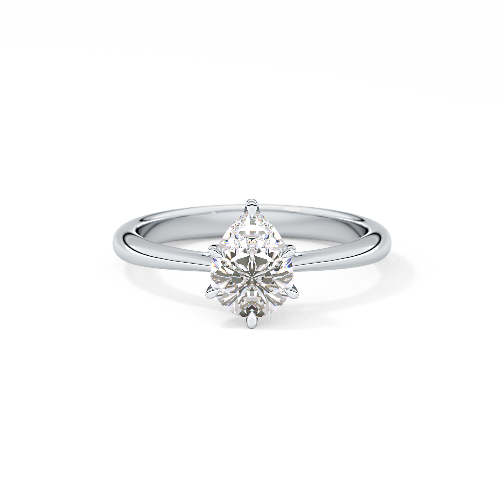 Pear Solitaire Lab Grown Diamond Engagement Ring