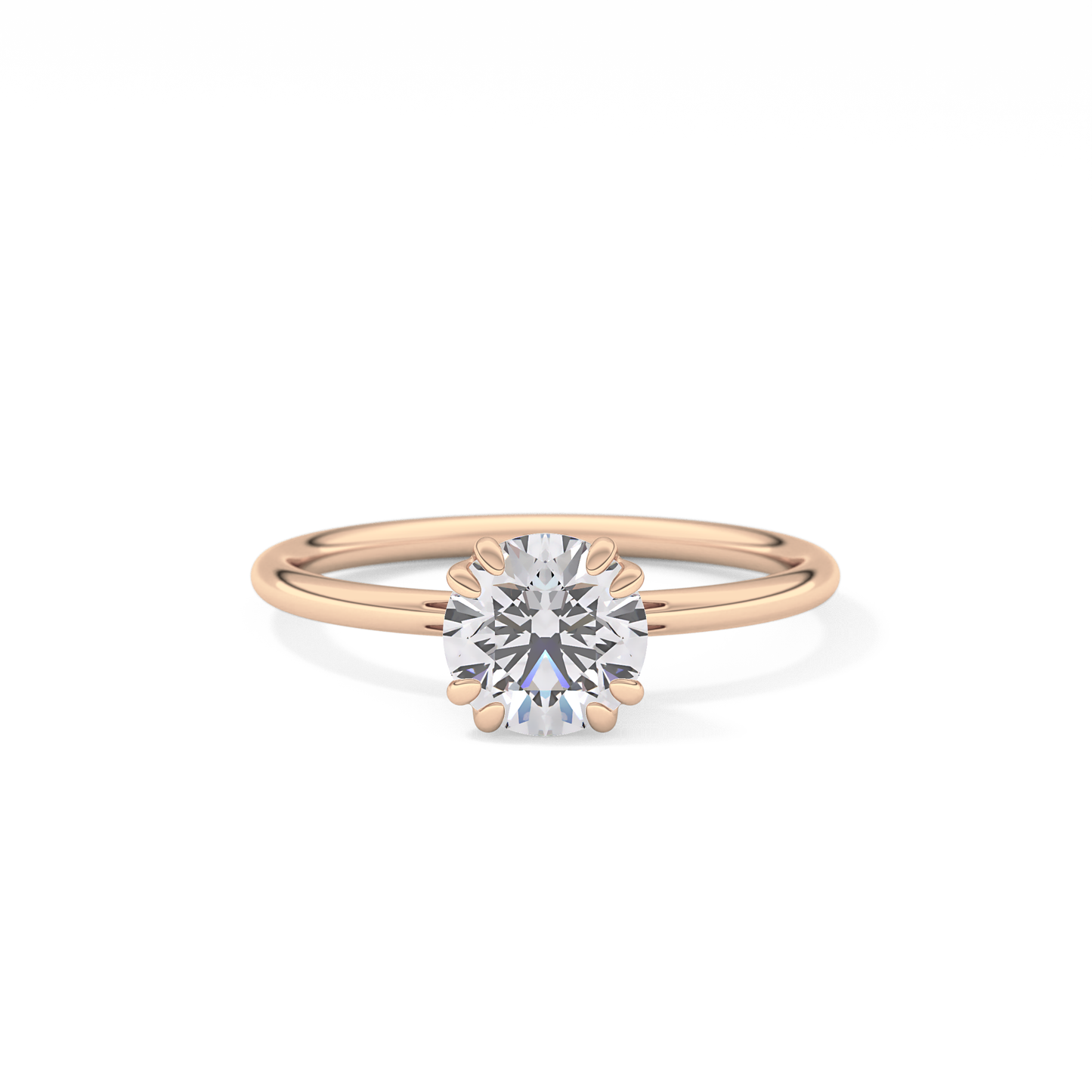 Round Solitaire Lab Grown Diamond Engagement Ring