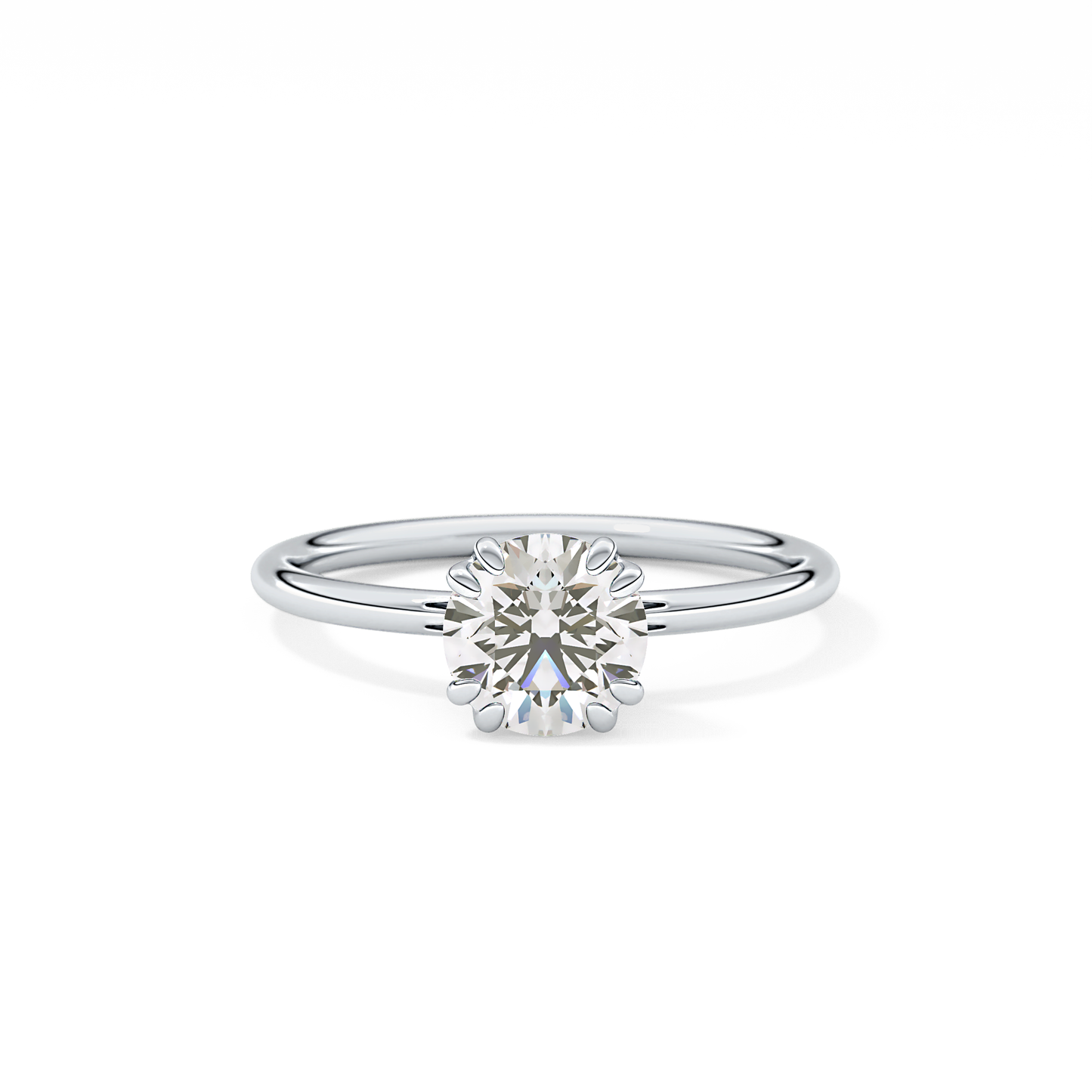 Round Solitaire Lab Grown Diamond Engagement Ring