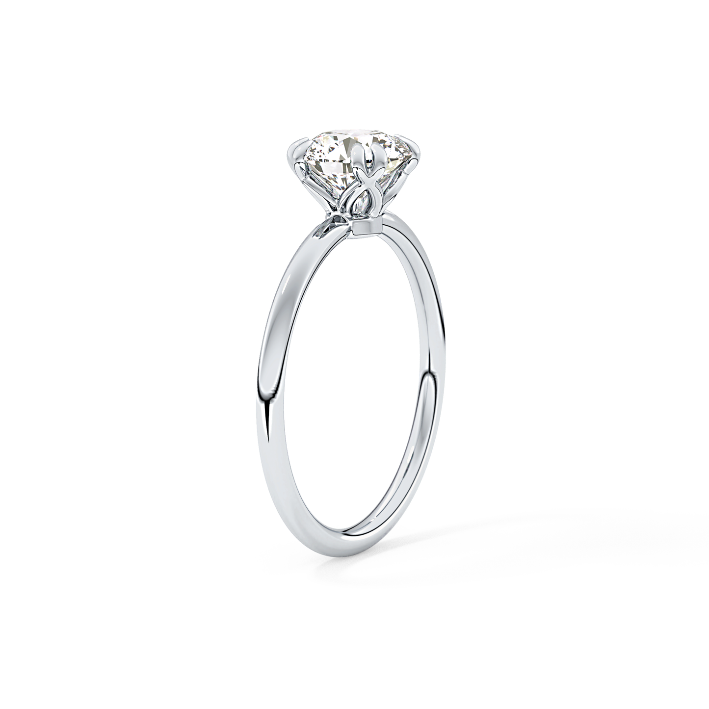 Round Solitaire Lab Grown Diamond Engagement Ring