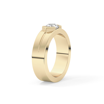Round Cut 0.59 Carat Moissanite Men's Wedding Band – Tenison Setting & Solitaire Style in Gold 13