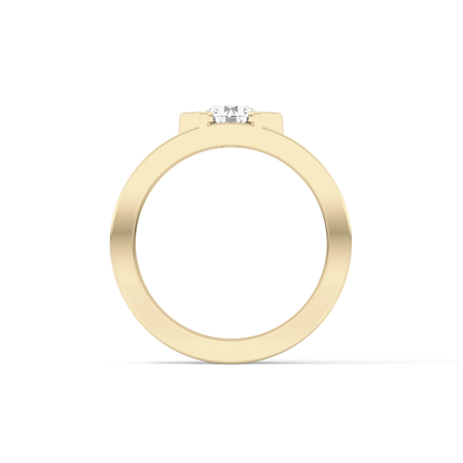 Round Cut 0.59 Carat Moissanite Men's Wedding Band – Tenison Setting & Solitaire Style in Gold 16