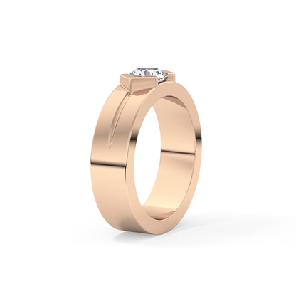 Round Cut 0.59 Carat Moissanite Men's Wedding Band – Tenison Setting & Solitaire Style in Gold 21