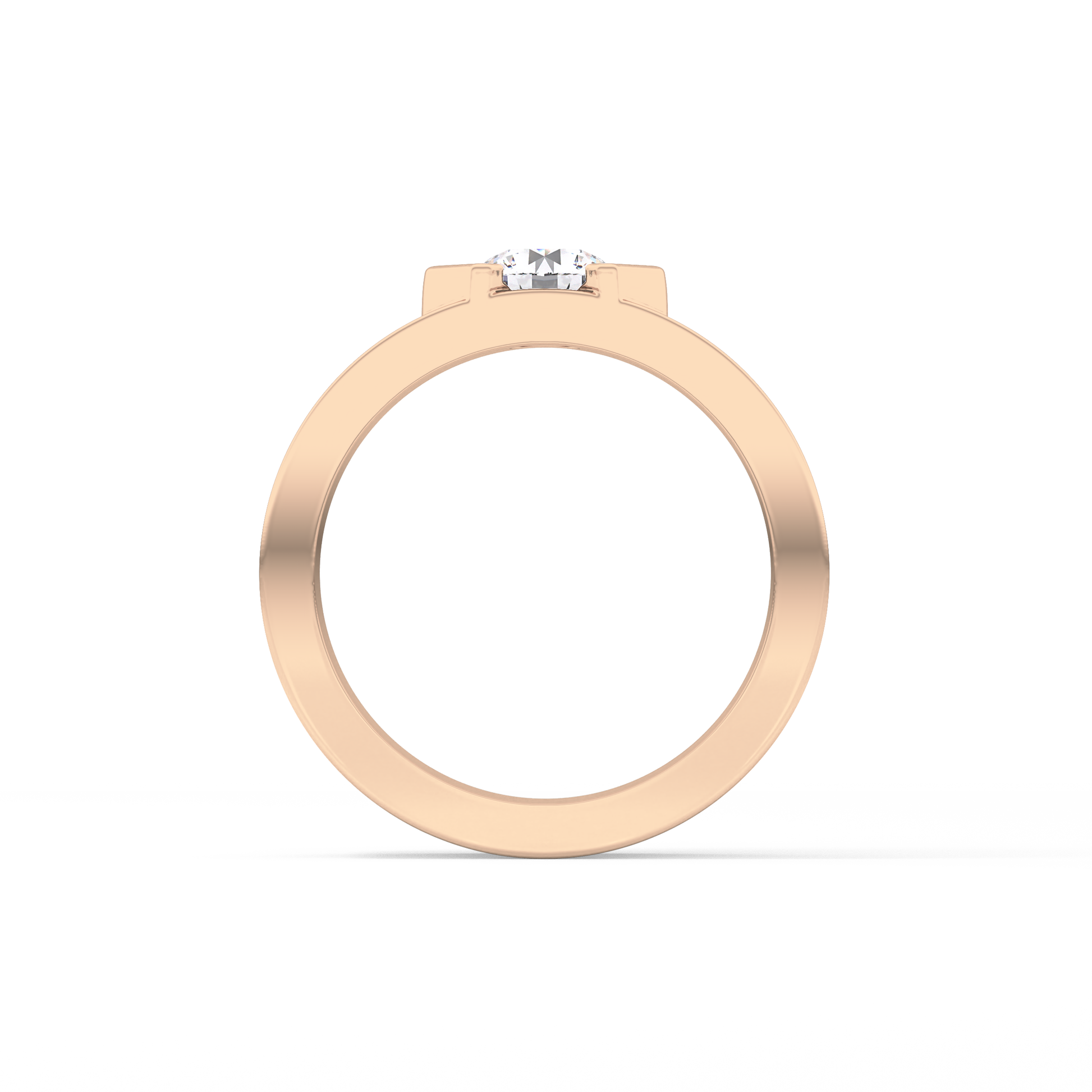 Round Cut 0.59 Carat Moissanite Men's Wedding Band – Tenison Setting & Solitaire Style in Gold 24