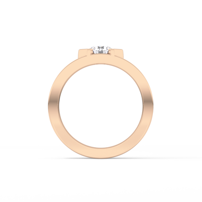 Round Cut 0.59 Carat Moissanite Men's Wedding Band – Tenison Setting & Solitaire Style in Gold 24