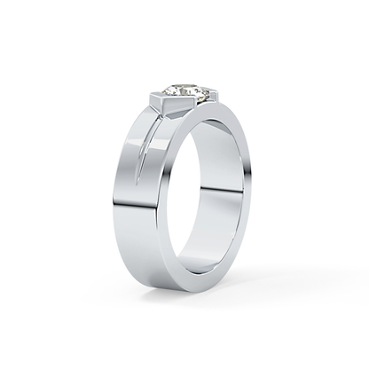 Round Cut 0.59 Carat Moissanite Men's Wedding Band – Tenison Setting & Solitaire Style in Gold 5