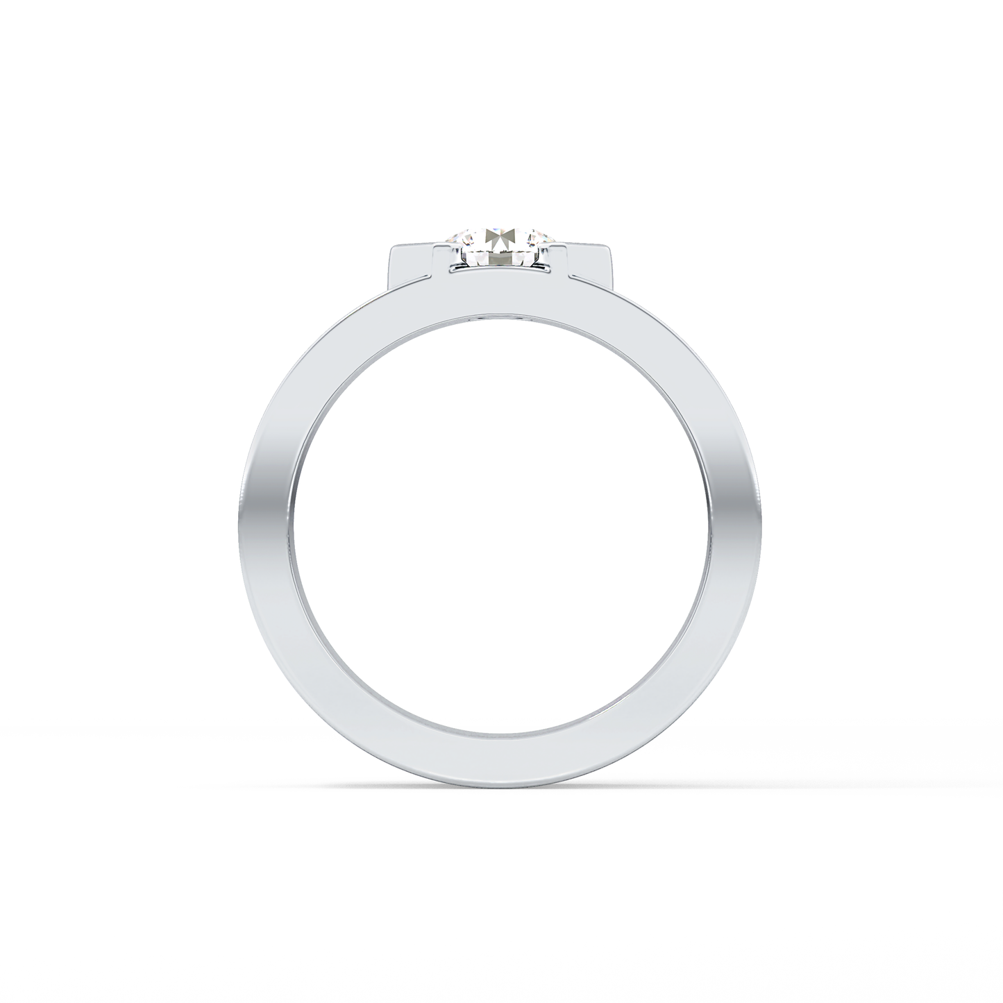 Round Cut 0.59 Carat Moissanite Men's Wedding Band – Tenison Setting & Solitaire Style in Gold 8