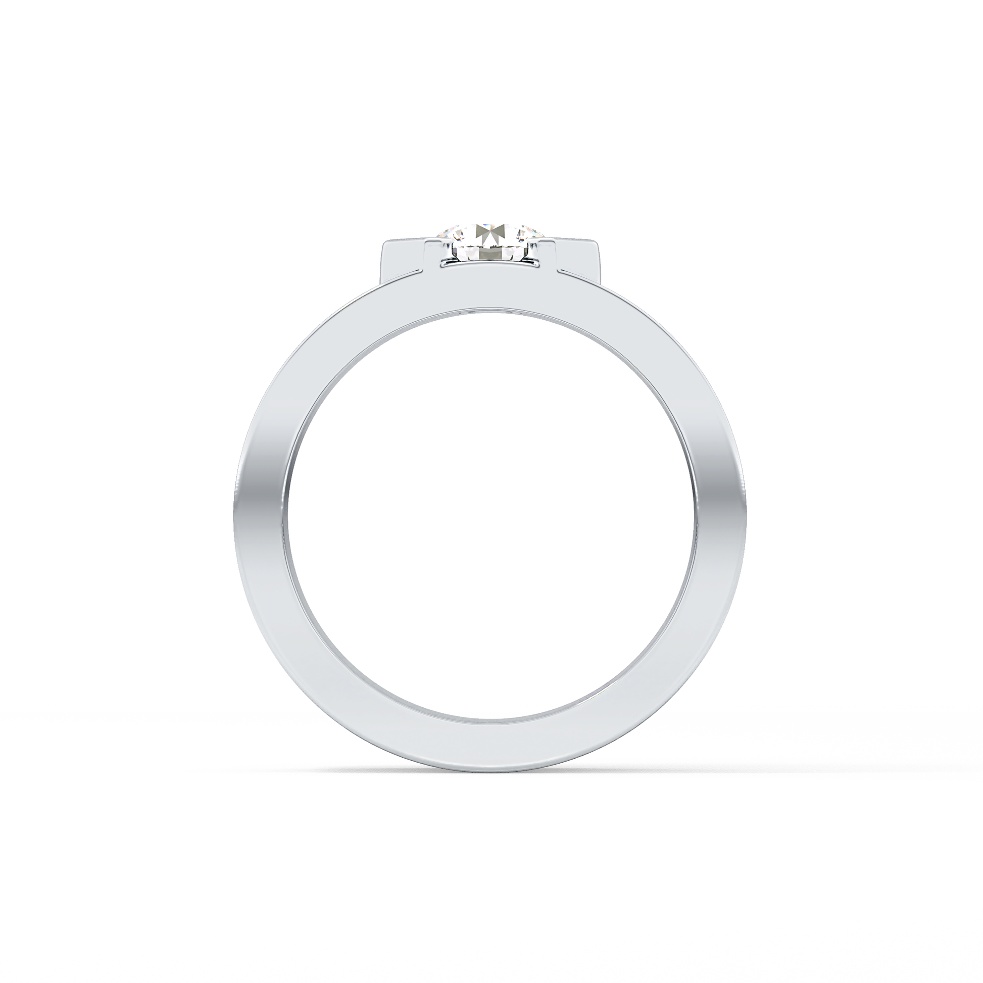 Round Cut 0.59 Carat Moissanite Men's Wedding Band – Tenison Setting & Solitaire Style in Gold 8