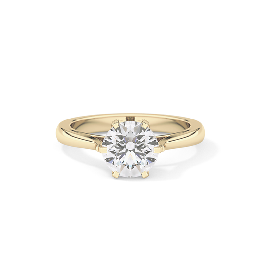 Round Solitaire Lab Grown Diamond Engagement Ring